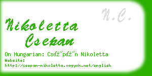 nikoletta csepan business card